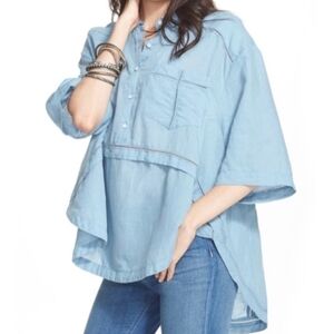 NWT Free People weekend Escape linen shirt Small